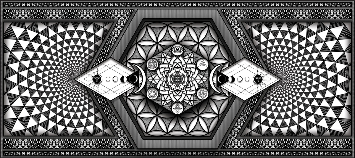 Portal artwork by Cody Cox formatted for a deskmat.
