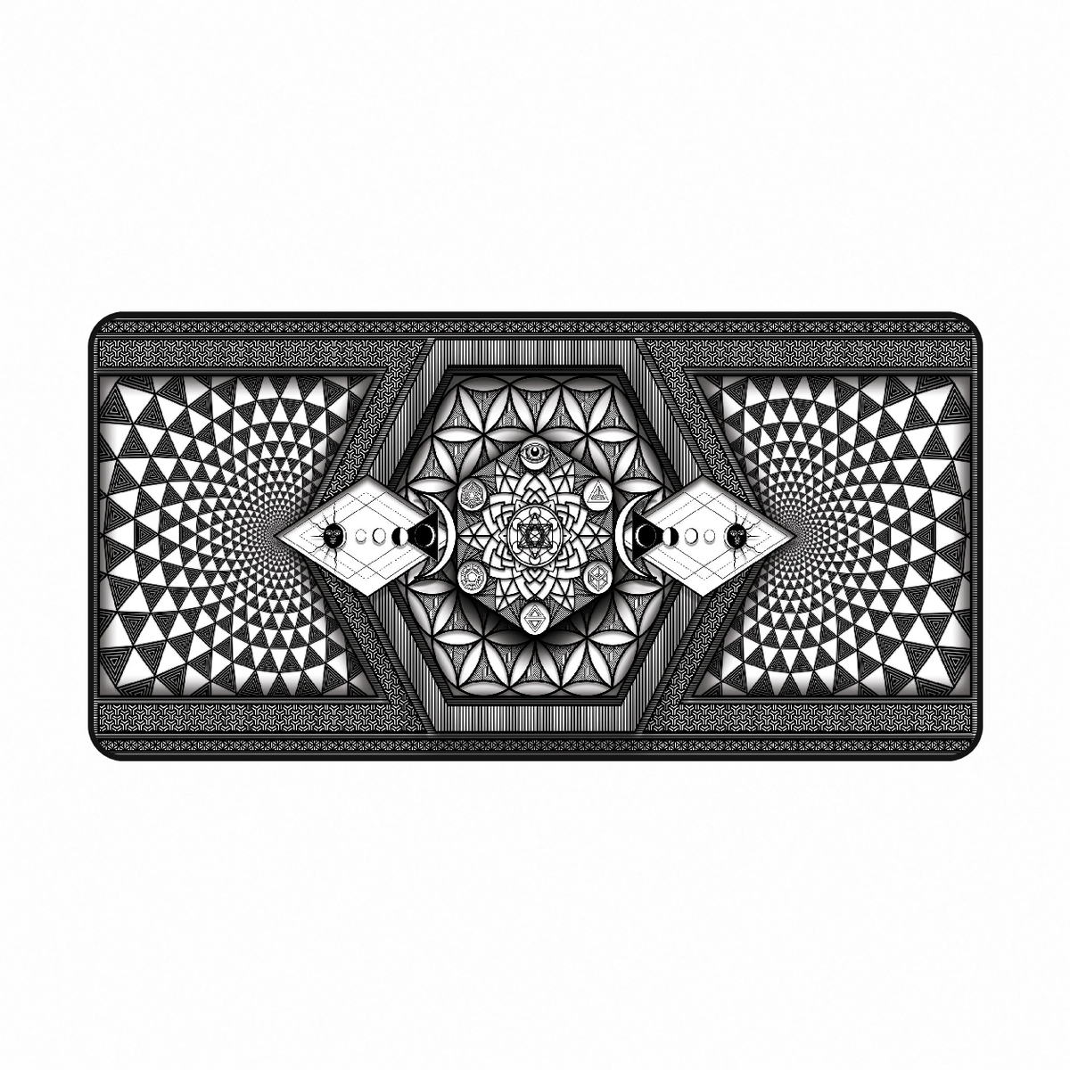 Portal printed mat, front view.